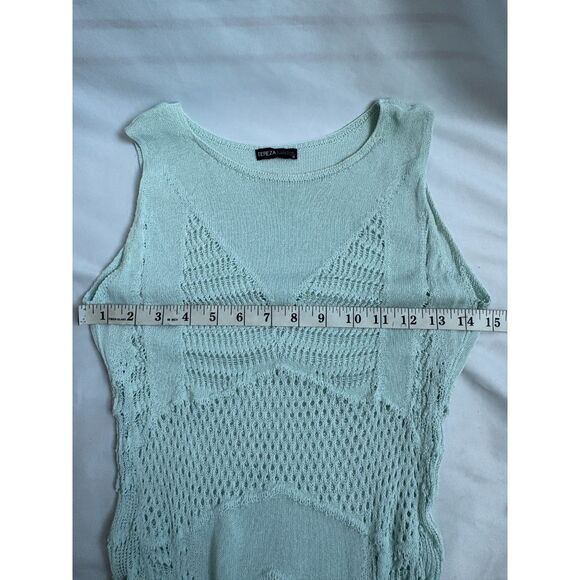 Tereza Santos Mint Green Knit Dress Size S Designer Brazil Party Beach Festival - Picture 10 of 11